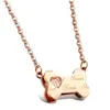 Pendant Necklaces Selling Fashion Stainless Steel Dog Bone O Chain 18inch Crystal Necklace Jewelry