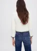 Kvinnors stickor Tees Maje Fashion Elegant Sticked Cardigan Women Sweet Color Contrast Turndown Collar Långärmning Knit Topps Rock 2023 Tröjor 230220