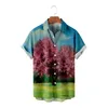Herren-T-Shirts, individuelle Rabatte, Strand-Hawaii-Hemd, realistische Malerei, tiefe Bäume und Blumen, 3D-Digitaldruck
