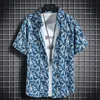 Koszule męskie hawajskie koszule plażowe męskie koszule na krótki rękawoeved koszulki nadmorskie wakacje szybkie suszące ubrania luźne kwiatowe topy 230220