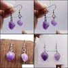 Dangle Shandelier Irregar Natural Amethyst Crystal Earring Gem Stone HangingEarrings女性ジュエリードロップデリバリー