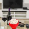 Bowls Silicone Popcorn Bowl With Lid Home Watch TV Snack Portable Microwave Oven Large Capacity Container Kitchen Accessories