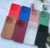 For Apple 13 phone Case Soft Shell tpu Anti-fall liquid silicone Protective case Apple 12Pro Angel Eyes iphone14 lens All-Pack Straight edge fashion simple solid color