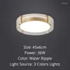 Plafoniere Lampada di lusso interamente in rame Dimmer intelligente a tre colori per soggiorno e camera da letto Supporto Tmall Genie