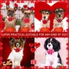 犬のアパレル6pcs/セットバレンタインデーペットボウタイ猫弓ネックレスグルーミング調整済みバンド犬の襟付き犬のアクセサリー