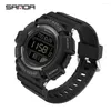 Нарученные часы Sanda Fashion Outdoor Sport Men's Watches Водонепроницаемые светодиодные военные часы для мужчин -наручных часов.