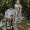 Fille robes enfants 2023 été Lou marque filles mignon dentelle fleur imprimer à manches courtes robe de princesse bébé enfant vêtements de mode