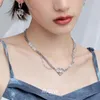 Catene MASW Design originale collana con pendente a cuore freddo 2023 catena di perline stile di lusso di tendenza per regalo di gioielli da donna