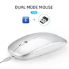 Ultra-thin Bluetooth Wireless Mouse Rechargeable Tablet Notebook Office Dual Mode Bluetooth and 2.4G Mice Silent