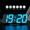 Relógios de parede 10pcs 3d sem fio remoto digital RGB LED Clock USB Tempo/temperatura/data Display Controle de som Desktop