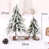 Dekoracje świąteczne Flocking PE mini małe pulpit Falling Snow Cedar Tree Scena