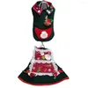 Dog Apparel Pet Clothes Christmas Decoration Year Winter Velvet Warm Puppy Dresses Sweaters For Small Medium Dogs Cats Skirt Vest