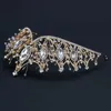 Tiaras Vintage Goldene Braut Königin Kronprinzessin Kopfbedeckung Strass Stirnband Hochzeit Haar Modeschmuck Braut Tiaras Kopfschmuck Z0220