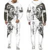 Heren Trainingspakken Cool Lion D Print Sweatshirt Broek Sets Casual Hoodies Sportkleding Mode Herenkleding Suit225z