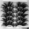 False Eyelashes 5 Pair Handmade Long 25Mm Fake Mink Natural Makeup Lashes 5D Volume Wispies Fluffy Eye Lash Extension Drop Delivery Dhixo