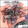 Charms BK Natural Stone Hexagonal Column Fluorite Quartz Crystal Pendant f￶r halsbandsmycken som g￶r FFSHOP2001 Drop Leverans Findin DHFTB