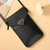 Messenger Transparent Touch Screen Mobile Phone Wallet Female Student Solid Color Buckle Small Wallet 230218