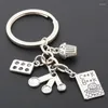 Keychains Keychain Cute Key Chain Holder Ring Accessories Basketball Soccer Keyring Skate Shoes Cake Cooker Bag Phone Charm Birthday Gift