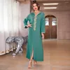 Ethnic Clothing Luxury Moroccan Jalabiya Muslim Women Long Dress Rhinestone Party Gown Holiday Hooded Maxi Robe Abaya Islamic Arabic Ramadan