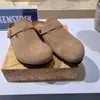 Дизайнер фабрики тапочек Birkinstocks Boken Balkeaded Cork Slippers Бостон Бокен кожаные сандалии для мужчин и женщин