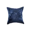 Fundas de almohada modernas de lujo con retazos azules para cintura, fundas de sofá Jacquard, decoración de cama para el hogar, fundas sencillas