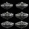 Diademi Principessa Diademi Corona nuziale Strass Colore argento Fascia per capelli Ragazze per bambini Corona nuziale Accessori per feste Gioielli per capelli Regalo Z0220