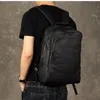 Torby talii Wysokiej jakości moda oryginalna skórzana plecak mężczyzn Bagpack Student School Torba Codzienna męska plecak duży plecak czarny 230220
