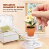 Decorative Flowers 2 Pcs Simulated Potted Miniature Flower Toys Flowerpot Tiny Fake Greenery Decoration Cloth Bonsai Home Decor