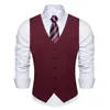 Men's Vests Grey Solid Rayon Polyester Suit Vest For Men Formal Wedding Business Blazer Waistcoat Clothing Wholesale DiBanGu