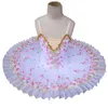 Scenkläder balettklänning Vit Swan Lake Tutu kjolar barndansdräkter för flickor Performance Floral broderad kristall