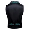 Mäns västar Teal Blue Mens SingleBreasted Paisly Silk Waistcoat Suit Collar Ankomst Autumn Sleeveless Vest Barry.Wang Designer