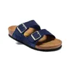 Дизайнер Birkinstock Slippers Cork Slippers Мужские и женские блестки пляжные сандалии моды Arizona Большие туфли