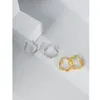 Kolczyki obręcze Real.925 Sterling Srebrny biały /złoty nieregularny wielokąt geometryczny fala Huggie Ear Earring Reting Ear Bone C-EA564