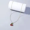 Подвесные ожерелья Fashion Fresh Simple Red Transparent Cherry Crystal Countale для женщин Женщины милые клавишные ювелирные украшения