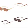 Lunettes de soleil pour hommes femmes luxe occhiali da sole classique à la mode sans cadre rectangle lunettes de soleil d'affaires rétro clair sans monture corne de buffle designer lunettes de soleil hommes