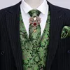 Giubbotti da uomo 5pcs Barry.wang Green Floral Wedding Greet for Men Suite Silk cracktie gemelli per spille