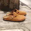 Boston sandalet terlik tasarımcısı deri çanta kafa mantar erkek kadınlar tembel ayakkabı toka kayış odunsu slaytlar yaz tıkanıklığı ayakkabı