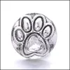 Clasps Crows Dogs Shape Paw Crystal Snap Button Diewelry выводы Rhinestone 18 мм металлические кнопки снимков Diy Bracelet Bracelet Jeweler Dheof