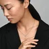 Collar de Plata de Ley 925 Corazón Radiante Colgante de Piedra Flotante Collier Collar Moda Compromiso de Boda Fabricación de Joyas para Mujeres regalos