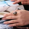 Cluster ringen mode -email metaalgoud unieke fijne sieraden sjaals roze zwart geschilderde bloemring geschenken voor vrouwelijke meisjes perfecte kwaliteit