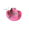 Berretti Y51E Elegante cappello da cowgirl con corda antivento western lettere cowboy per festival