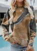 レディースフーディーズスウェットシャツ女性秋の冬格子模様のゆるいプリント丸い首のセーターカジュアルな大きなサイズトップファッションルーズプルオーバーXS8XL 230220