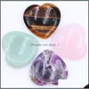 Pierre Naturelle Pouce 40X8Mm Inquiétude Mas Paume Main Cristal Amour Coeur Forme Gemme Gua Sha Outil Guérison Beauté Gem Artisanat Maison Drop D Dh354