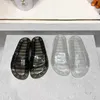 Slippers 2023 design spring summer new transparent slippers fashion flat plastic men's women's crystal open-toe back empty sandals