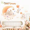 Väggdekor Creative Cartoon Cute Rabbit Animal Stickers for Kids Rooms Baby Bedroom ation Home Self Adhesive 230220