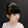 Tiaras Princess Crown for Girls Show Gift 선물 선물 선물 선물 선물 Tiara Diaadem Silver Color Crystal Floral Wedding Bridal Hair Head Accessories Z0220