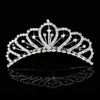 Tiaras Princess Crown for Girls عرض عيد ميلاد هدية تاج Tiara Diadem Silver Color Crystal Floral Wedding Hair Head Accessories Z0220