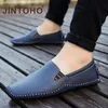 Kleidschuhe Jintoho Große Größe Männer Echtes Leder Schuhe Slip On Schwarz Echte Loafer Herren Mokassins Italienischer Designer 230220