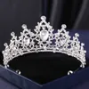 Tiaras Silver Color Crystra Crowns e Tiaras Barroco Crown vintage Tiara para mulheres concursos de noiva Prom Diadema de Cabelos Acessórios para Cabelo Z0220