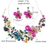 Wedding Jewelry Sets Fashion Wedding Jewelry Color Crystal Rhinestones Necklace Earrings set for Women Dubai Bridal Jewelry sets 230217